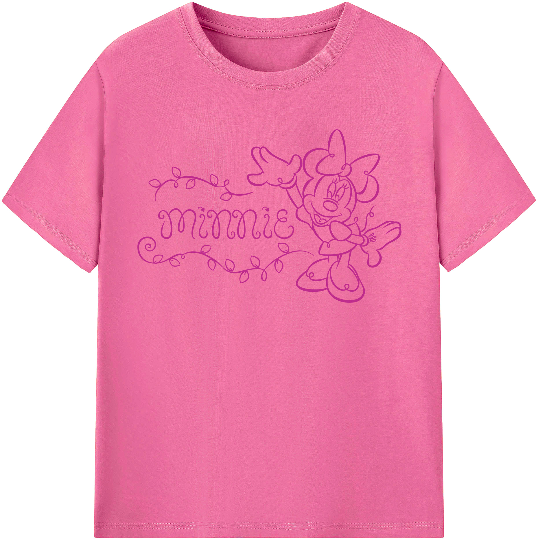 （画像用） ミッキーマウス Mickey Mouse レディースカジュアルプリントTシャツ（綿100％）